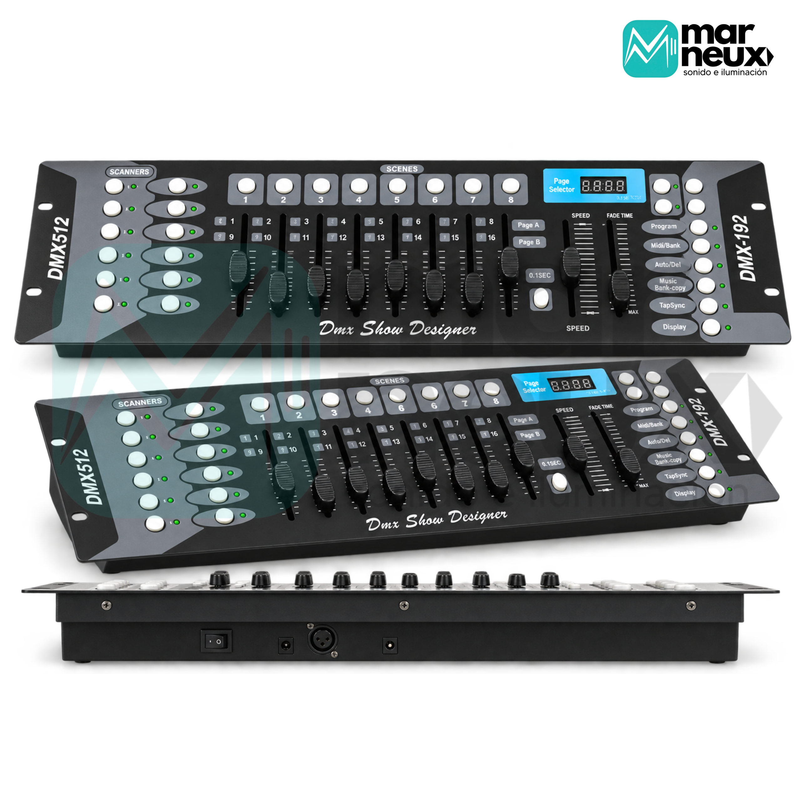 CONSOLA DMX512 192 Canales – 12 EQUIPOS + 240 ESCENAS