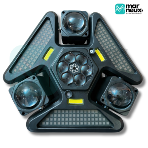 LUZ TRÉBOL RGBW - CABEZAL MÓVIL DE 3 BRAZOS RGBW 150W – 24CH