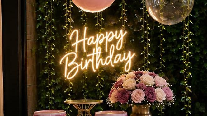 Letrero LED personalizado Happy Birthday